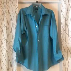 Teal button down